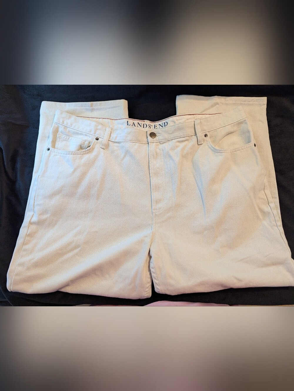 Men's Lands End Big Mans Relaxed Fit Ecru Denim Jeans Size 44 BNWOT